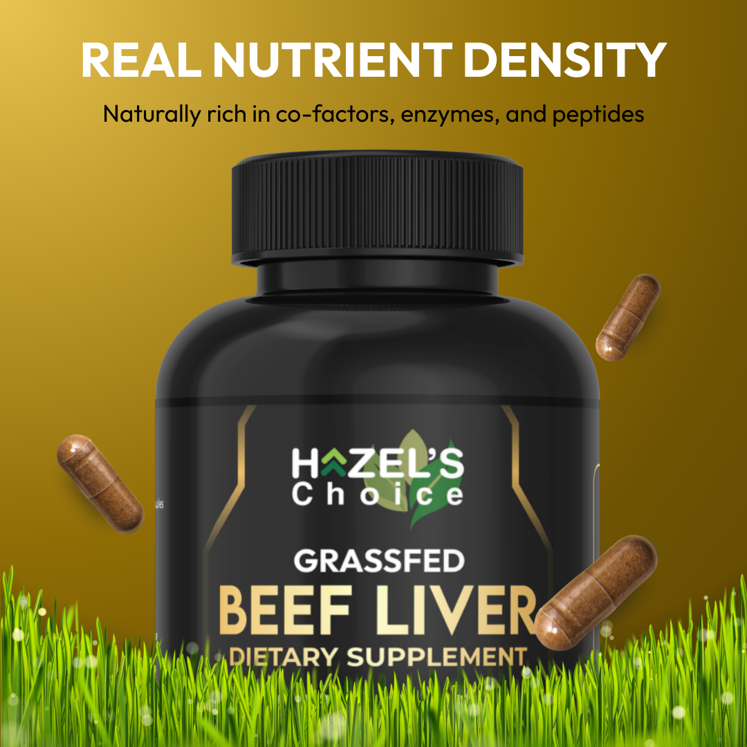 HAZEL'S Choice Grassfed Beef Liver Supplement 4500mg, 180 Capsules, Unflavored, Organ Support Supplement & Nutrient-Rich, 30 Servings
