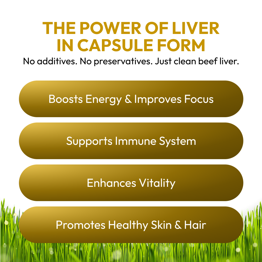 HAZEL'S Choice Grassfed Beef Liver Supplement 4500mg, 180 Capsules, Unflavored, Organ Support Supplement & Nutrient-Rich, 30 Servings