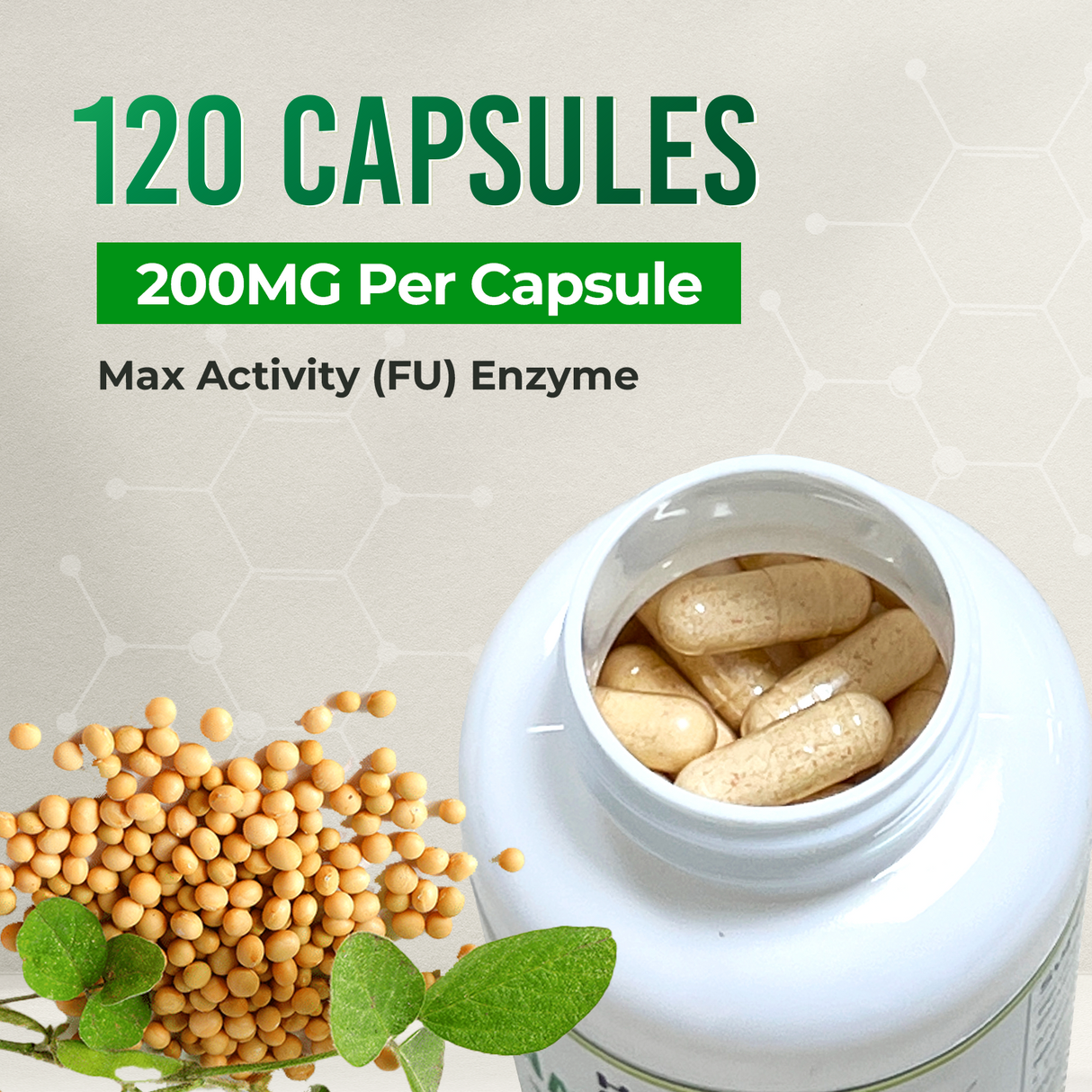 Nattokinase 4,000 FU – 120 Capsules – 200MG Per Capsule – Non-GMO & Gluten-Free