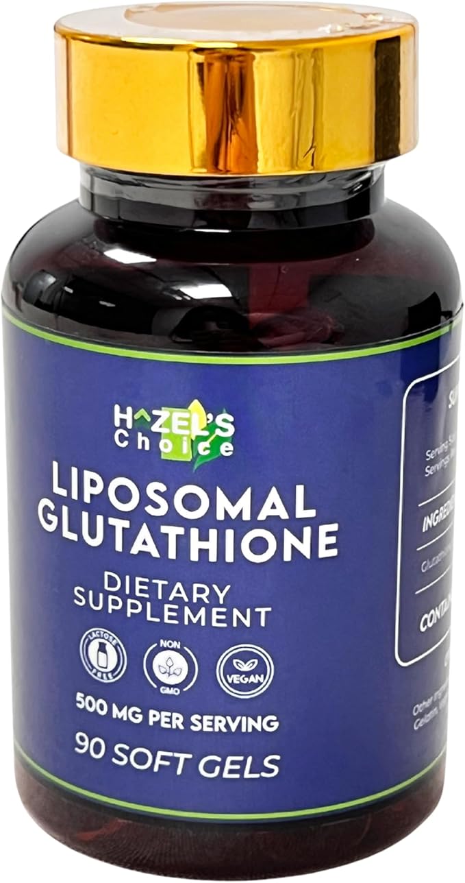 HAZEL'S Choice Liposomal Glutathione 500mg | 90 Soft Gels | Vegan, Non-GMO, Lactose-Free | Soft Gel Format