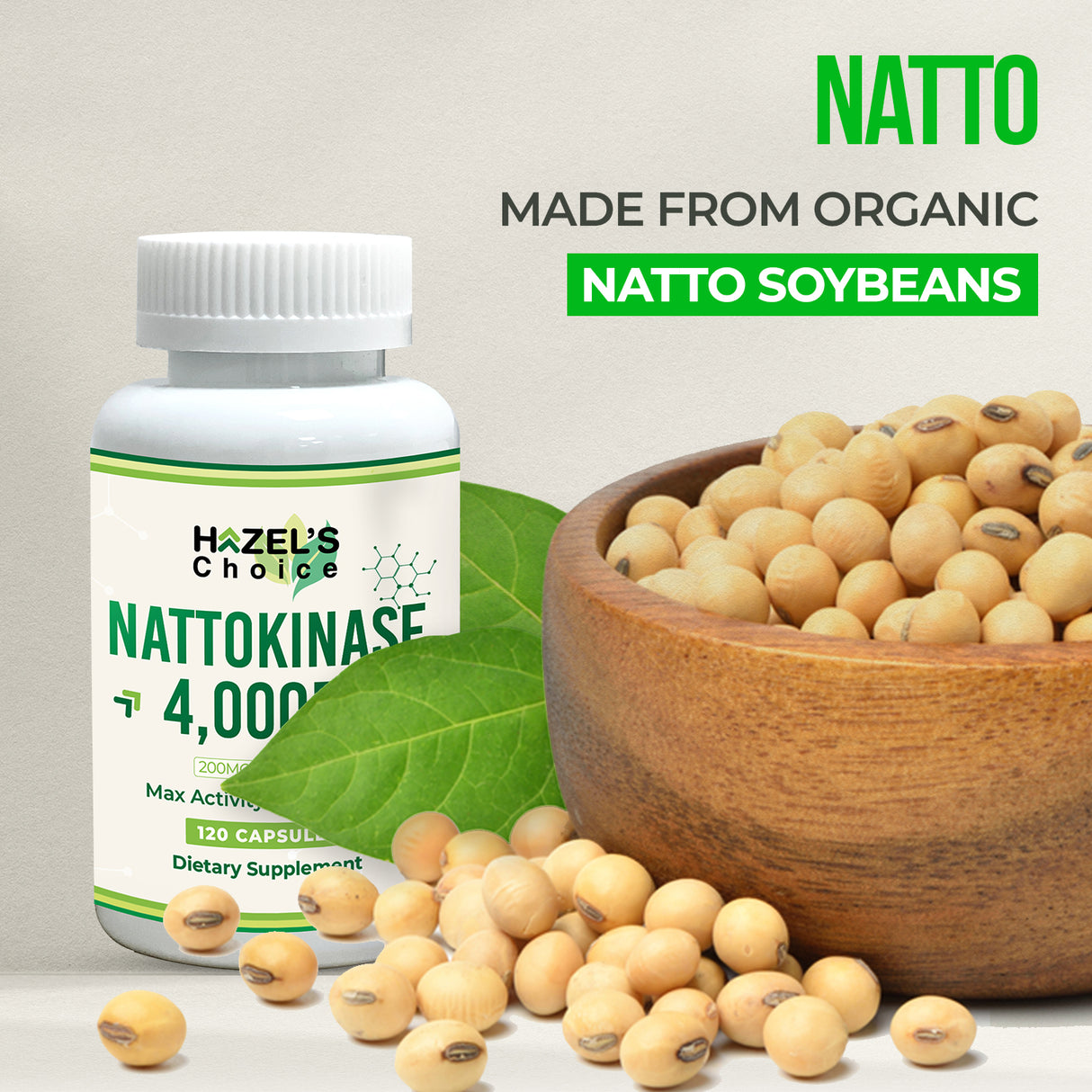 Nattokinase 4,000 FU – 120 Capsules – 200MG Per Capsule – Non-GMO & Gluten-Free