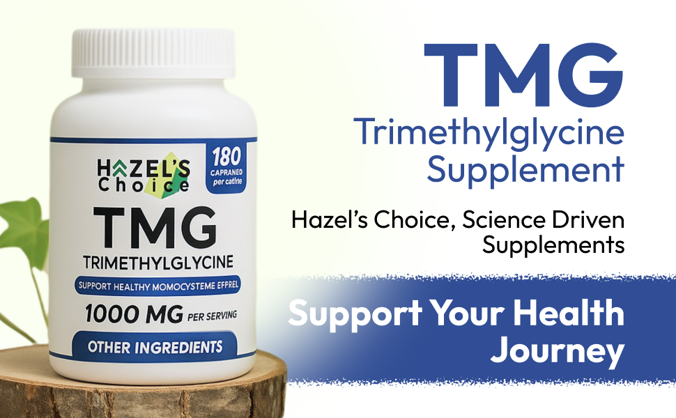 TMG trimethylglycine 1000mg Supplement, 180 Capsules, Non-GMO, Gluten-Free, Supports Daily Wellness Routine