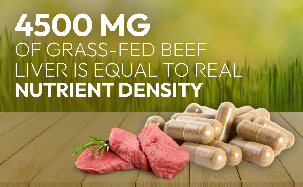HAZEL'S Choice Grassfed Beef Liver Supplement 4500mg, 180 Capsules, Unflavored, Organ Support Supplement & Nutrient-Rich, 30 Servings