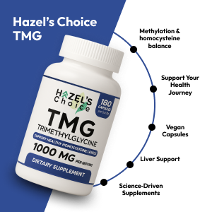 TMG trimethylglycine 1000mg Supplement, 180 Capsules, Non-GMO, Gluten-Free, Supports Daily Wellness Routine