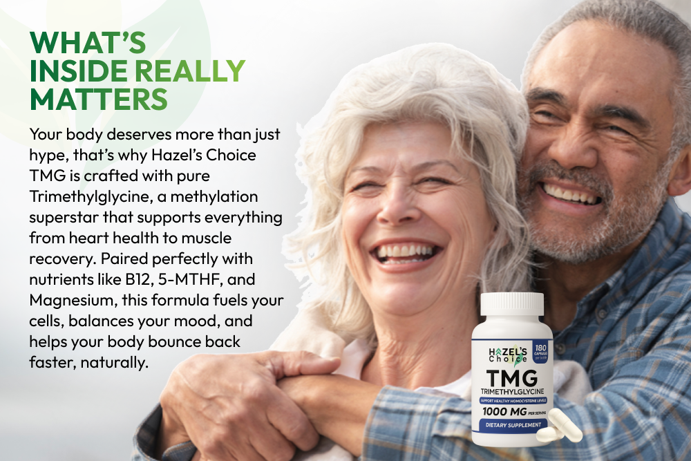TMG trimethylglycine 1000mg Supplement, 180 Capsules, Non-GMO, Gluten-Free, Supports Daily Wellness Routine