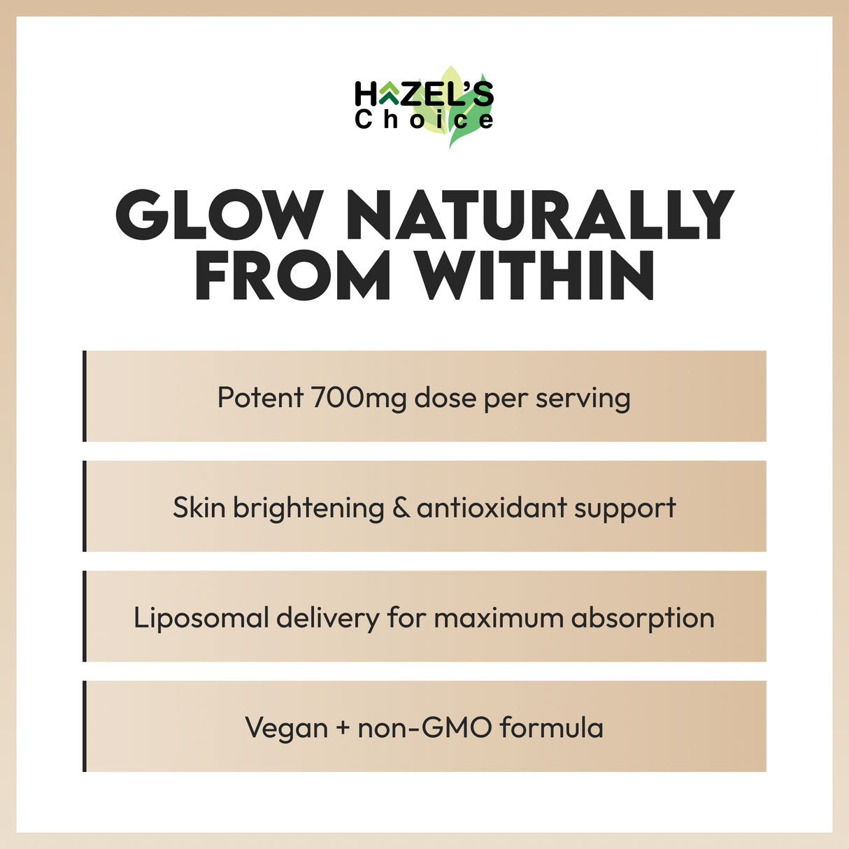 HAZEL'S Choice Liposomal Glutathione 700mg | 60 Vegetable Capsules | Vegan, Non-GMO, Lactose-Free | Plant-Based Format