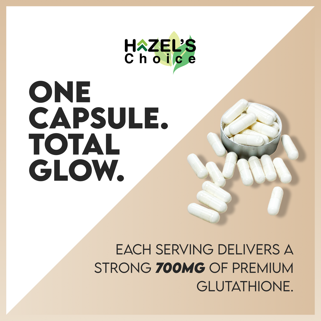 HAZEL'S Choice Liposomal Glutathione 700mg | 60 Vegetable Capsules | Vegan, Non-GMO, Lactose-Free | Plant-Based Format