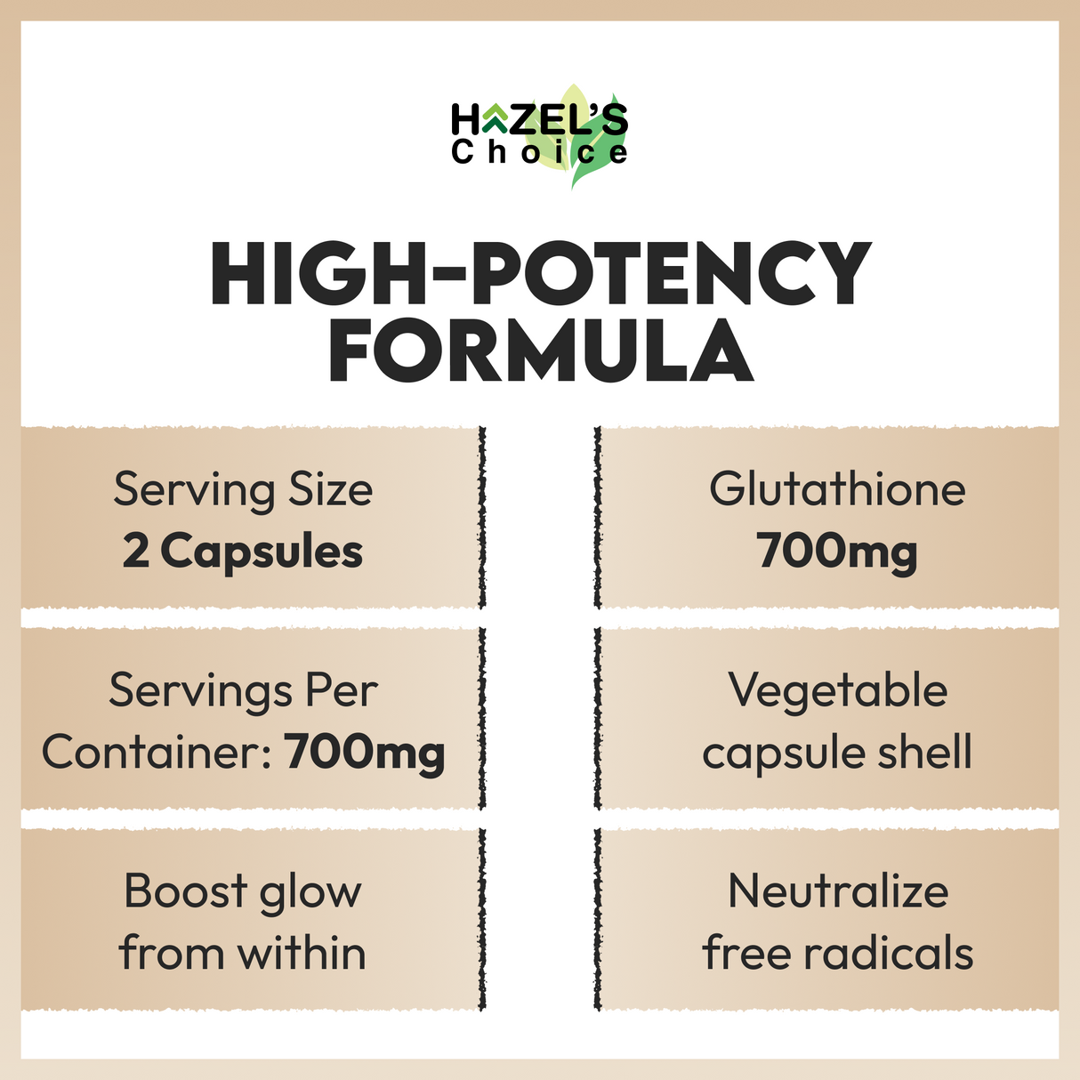 HAZEL'S Choice Liposomal Glutathione 700mg | 60 Vegetable Capsules | Vegan, Non-GMO, Lactose-Free | Plant-Based Format