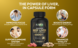 HAZEL'S Choice Grassfed Beef Liver Supplement 4500mg, 180 Capsules, Unflavored, Organ Support Supplement & Nutrient-Rich, 30 Servings